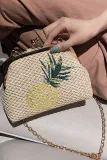 Women's Beach Embroidery Lock Bag Handbag