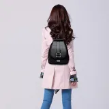 2 in 1 Women Leather Backpack+Crossbody Sling Shoulder Bag