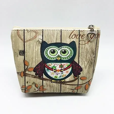 Fashion Cartoon Owl Zero Wallet Key Bag Children's PU Wallet Coin Bag