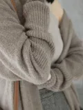 Pure Color Long And Loose Sweaters Coats