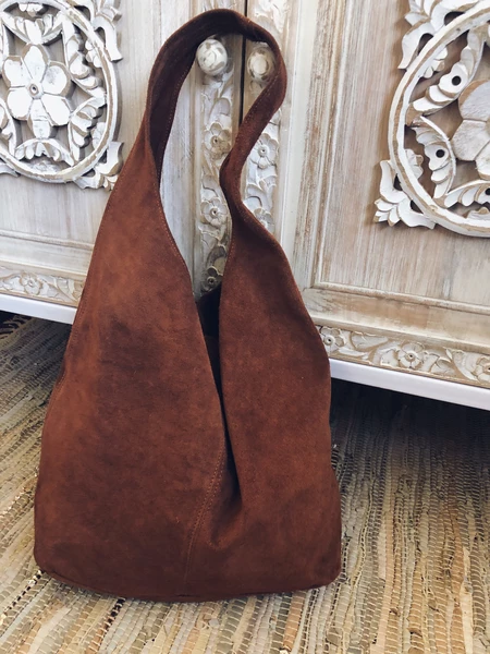Brown Vintage Suede Solid Women's Bags