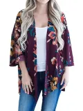 Floral Printed Flare Sleeve Cardigans