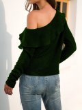 Off Shoulder Long Sleeve Backless Sexy Sweaters