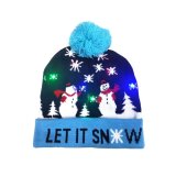 Knitted hats decorated with LED lights for adult children Christmas hats
