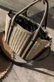 Women's Beach Pull Rope Woven Straw Sling Bag Handbag