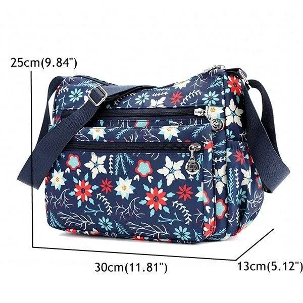 Women Flower Pattern Waterproof Lightweight Shoulder Bags Crossbody Bags