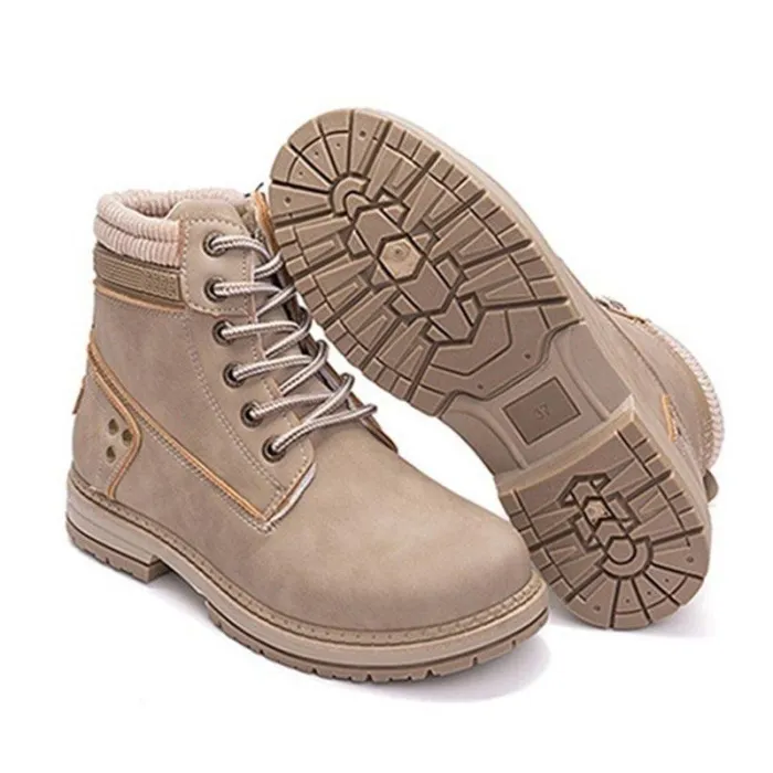 Women Autumn Winter Fur Ankle Boots Waterproof Slip on Shoes Snow Boots