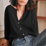Casual Solid Color Round Neck Front And Rear Wear Sweater