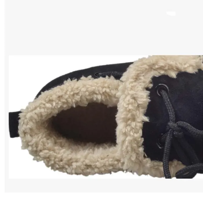 Women Warm Snow Booties Flat Heel Winter Slip On Boots