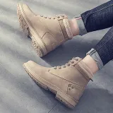 Women Autumn Winter Fur Ankle Boots Waterproof Slip on Shoes Snow Boots