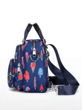 Floral Nylon Zipper Backpacks Crossbody Bags