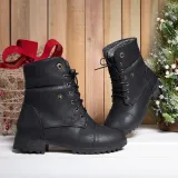 Women Warm Martin Booties Casual Comfort Plus Size Lace Up Shoes