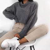 Women's Solid Color Knit Sweater