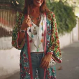 Bohemian Digital Printed Long Cardigan