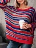 Basic Striped Scoop Neckline Sweater