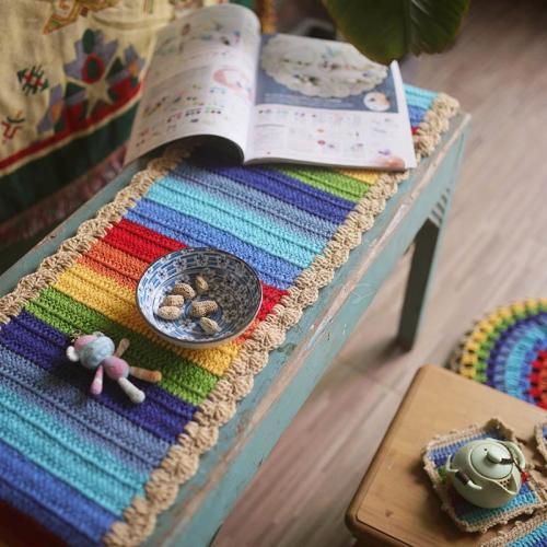 Rainbow Handmade Crocheted Table Mat