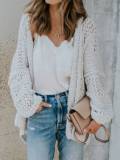 Plus Size Knitted Solid Casual Sweater