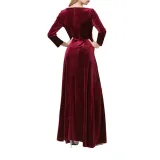 Sexy V Collar Seven Sleeve Split Dress