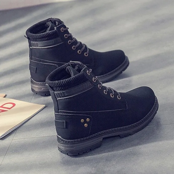 Women Autumn Winter Fur Ankle Boots Waterproof Slip on Shoes Snow Boots