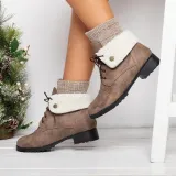 Women Warm Martin Booties Casual Comfort Plus Size Lace Up Shoes