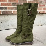 Women's casual buckle zipper boots