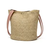 Bag - Ladies One-shoulder Bucket Straw Bag