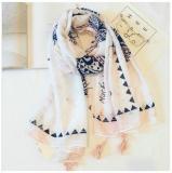 Cotton Linen Silk Animal Print Zebra Thin Head Scarf Shawl