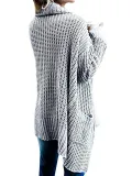 Solid Shawl Collar Casual Knitted Sweater