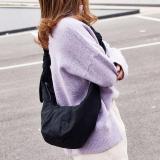 Canvas Shoulder Bag With Knotted Dumpling Bag Messenger Bag