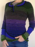 Color-Block Striped Long Sleeve Women's Sweaters