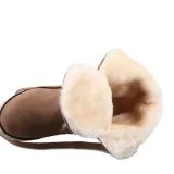 Women Ankle Suede Lace-Up Ski Boots