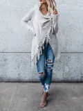 H-line Long Sleeve Plain Knitted Cardigan