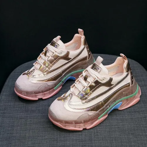 Thick-Soled Crystal Jelly Women Colouring Sneakers