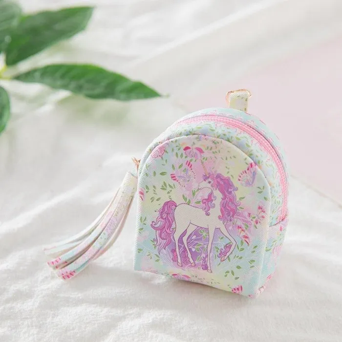 Fashion Cartoon Cute Unicorn Coin Purse Key Bag Data Cable Storage Bag
