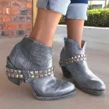 Pu All Season Chunky Heel Boots