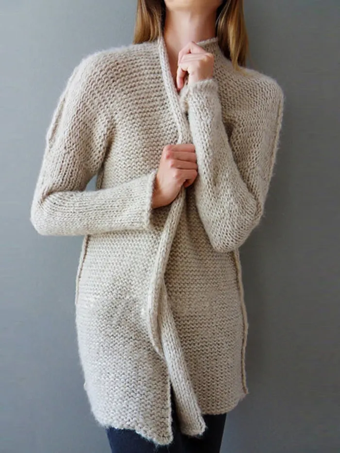 Buttoned Long Sleeve Casual Sweaters Fleece Cardigans