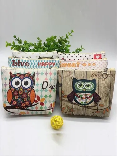 Fashion Cartoon Owl Zero Wallet Key Bag Children's PU Wallet Coin Bag