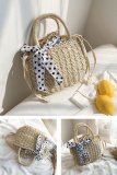 Women's Summer Beach  Woven Straw Pull Rope Handbag
