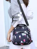 Floral Nylon Zipper Backpacks Crossbody Bags