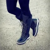 Women Winter Comfy Lace Up Mid-Calf Boots