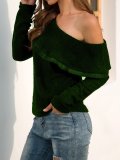 Off Shoulder Long Sleeve Backless Sexy Sweaters