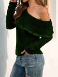 Off Shoulder Long Sleeve Backless Sexy Sweaters