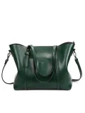 Women Oil Leather Tote Casual Front Pockets Crossbody Bags Handbags