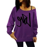 Fashion Letter Print Long Sleeve Sweater