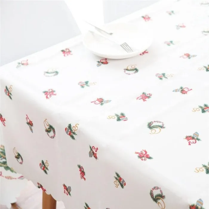 Linen Cotton Christmas Washable Tablecloth