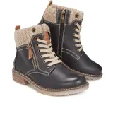 Women Casual Knitted Cuff Ankle Warm Boots