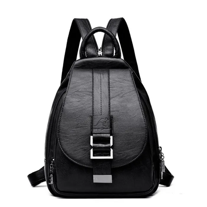 2 in 1 Women Leather Backpack+Crossbody Sling Shoulder Bag
