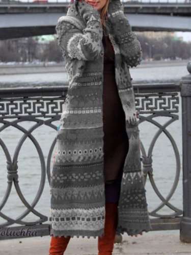 Plus Size Casual Hoodie Long Sleeve Coat