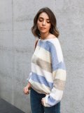Multicolor Gradient Casual Long Sleeve Crew Neck Sweaters