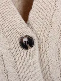 Solid V Neck Button Down Knitted Cardigan